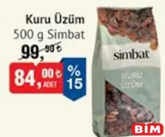 SİMBAT KURU ÜZÜM 500 G fiyat ve kampanya bilgisi